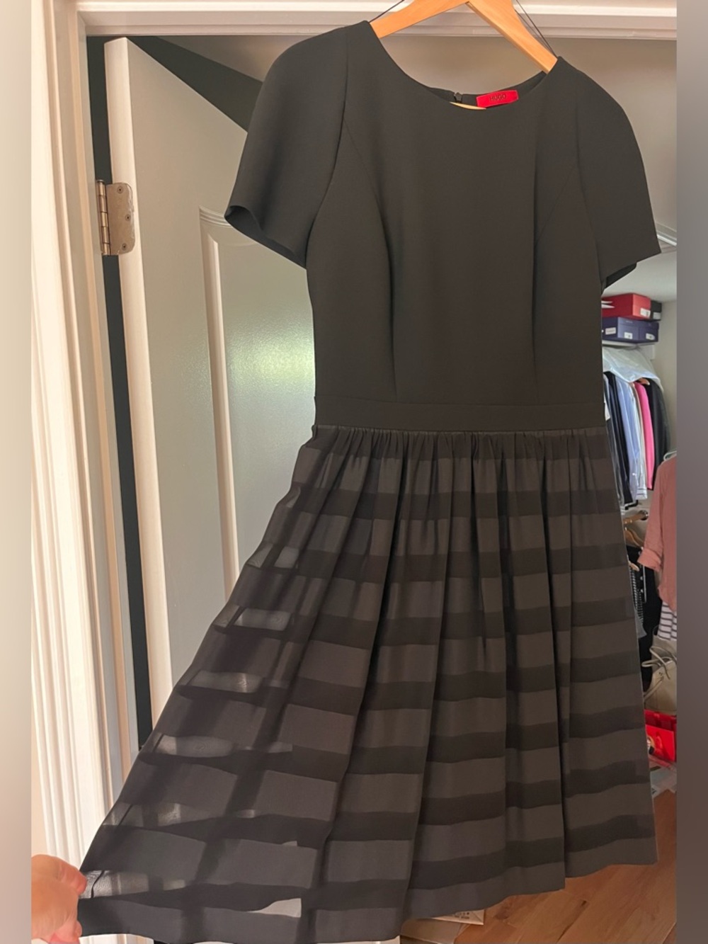 NWOT HUGO Black Midi Dress